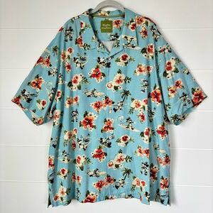 Disney Tommy Bahama Micky Mouse Woven Floral Silk Button Down Shirt Mens Sz 3XL